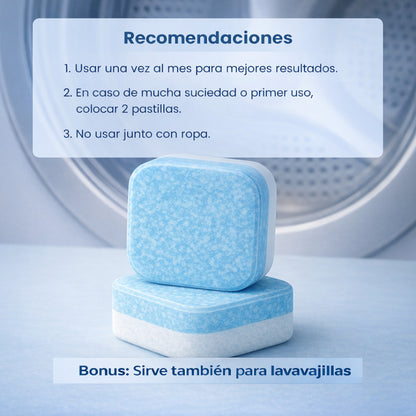 PACK x12 PASTILLAS DE LIMPIEZA PARA LAVARROPA Y LAVAPLATOS